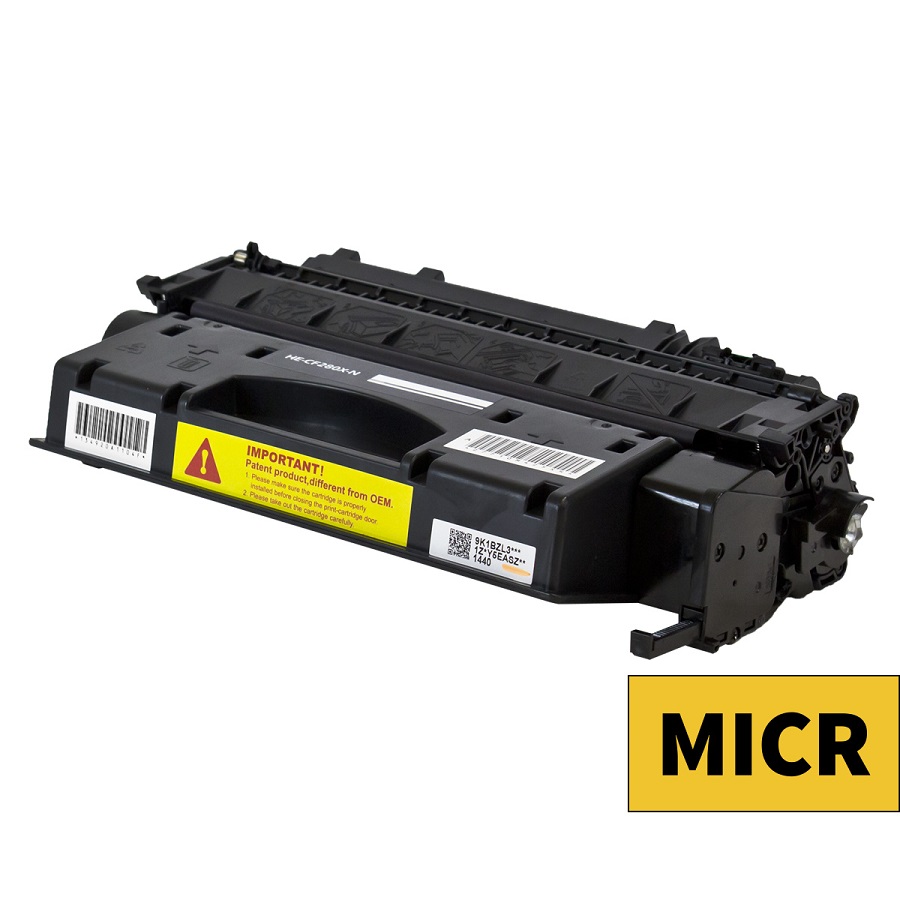 COMPATIBLE HP 80X (CF280X) MICR TONER CTG, BLACK, 6.9K HIGH YIELD