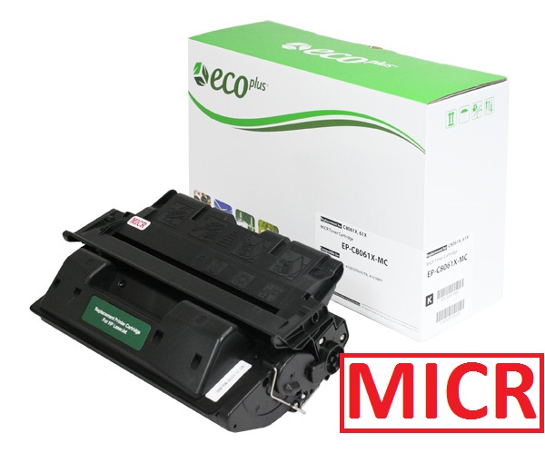 MICR ECOPLUS HP 61X (C8061X) TONER CTG, BLACK, 10K HIGH YIELD