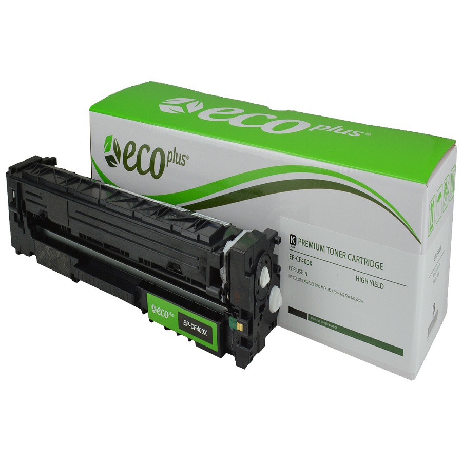 ECOPLUS HP 201X (CF400X) TONER CTG, BLACK, 2.8K HIGH YIELD